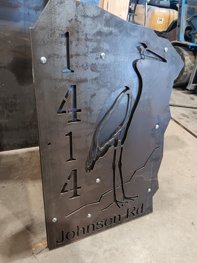 plasma cut address sign
